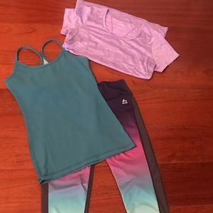 Workout tank, tee and crops, small
